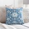Tiwari Home 22" Navy Blue and Teal Floral Pattern Rectangular Throw Pillow Cover
